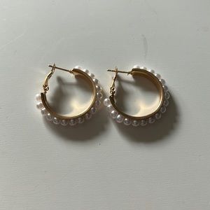 Pearl Hoop Earrings